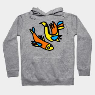 fish and bird Hoodie